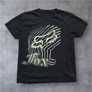 Fox Black Tee with Green Accents